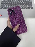 Apple iPhone 14 Uyumlu Taşlı Simli Kamera Lens Korumalı Kılıf