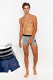 Erkek 4'lü Boxer Avantajlı Paket-Gri - İndigo-XL
