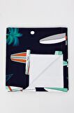 Surfboard Desenli Plaj Havlusu-Lacivert-75x150cm