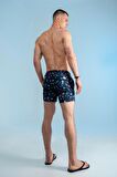 Denizatı Deniz Yıldızı Desenli Deniz Şortu-Lacivert-XXL