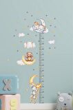 Tavşan Zürafa Sevimli Ayıcık ve Fil Temalı Boy Ölçer Çocuk Duvar Ayna Dolap Kapı için Sticker