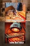(6 Adet) 150W Kızılötesi Isıtıcılı Hayvan Isıtma ve Kuluçka Lambası (Kırmızı Işık) E27 (Kalın Duy)