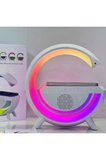 Kablosuz Şarj ve Bluetooth Hoparlör Özellikli LED Masa Lambası - Çoklu Bağlantılı