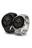 GT3 Max Elegant Smart Watch GT3 Max Elegant Erkek Akıllı Saat Deri-Metal-Silikon 3 Kordonlu