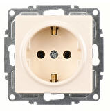 Visage Krem Topraklı Priz Çerçevesiz - Priz ve Anahtar İçin Uyumlu Çerçeve