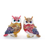 Swarovski Taşlı 2'li Baykuş Seti