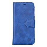 Apple iPhone 13 Pro Max Uyumlu Deri Cüzdanlı Kılıf Okyanus Mavi