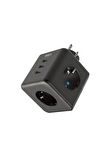 Termal Akım Korumalı Isıya Dayanıklı 3’lü Duvar Tipi Priz 3x Usb 1x Type-c