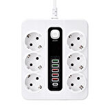 Hp-h04 3000w 10amper 6’lı 2metre Uzatma Kablolu Çoklu Termal Akım Priz