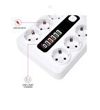 Hp-h04 3000w 10amper 6’lı 2metre Uzatma Kablolu Çoklu Termal Akım Priz