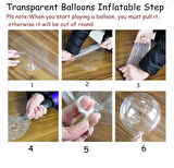 Kırmızı Simli Yuvarlak Şeffaf Balon 24 İnç