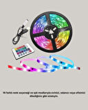 Smart Şerit LED Kumandalı USB Enerjili Suya Dayanıklı Dekoratif Aydınlatma