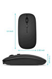 Kablosuz Mouse Fare Şarjlı Bluetooth Wireless Çift Modlu Sessiz