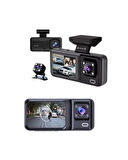 Sürüş ve Park Halinde Kesintisiz Güvenlik İçin 3 Kameralı Profesyonel Dashcam