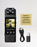 WiFi Destekli Mini Kamera – 180° Dönebilen Lens, 1080P Video, TFT Ekranlı