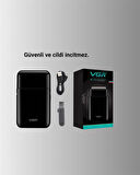 Pistonlu ve Örgülü Ağ Başlıklı Kart Tipi Traş Makinesi – Hafif, Güvenli, USB Şarjlı