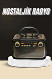 Nostaljik Radyo Bluetooth Bağlantılı Müzik Kutusu Ahşap