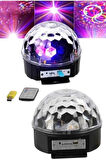 Led Işık Disko Topu Bluetooth Hoparlörlü USB Müzik Çalar Kumandalı