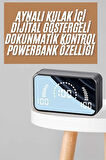 Powerbankli Bluetooth Kulaklık Yüksek Ses Aynalı Çift Dijital Gösterge Ekranı