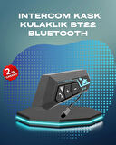 BT22 Kask Bluetooth Kulaklık Su Geçirmez Motosiklet İletişim Sistemi