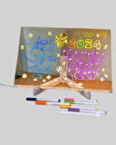 LED Işıklı Akrilik Yazı Tahtası Renkli Kalem Setiyle