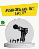Mini Masaj Tabancası 4 Başlık 6 Hız Ayarlı