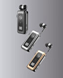 İçi Sarılabilen Kablo ve Yaka Klipsli Bluetooth Kulaklık