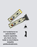 2’si 1 Arada Saç ve Sakal Düzeltici Seti – T Bıçaklı, 8 Farklı Kılavuz Tarağı