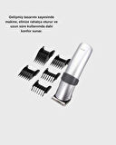 Şarjlı Saç ve Sakal Kesme Makinesi – Paslanmaz Çelik Bıçak, Ayarlanabilir Başlık