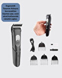 Ergonomik Tasarımlı, 3 Taraklı Profesyonel Şarjlı Saç Sakal Tıraş Makinesi