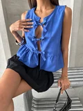 Önden Baglamalı Bluz - Saks