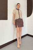 Bordo Bodycon Mini Etek Payetli