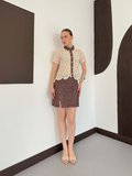Bordo Bodycon Mini Etek Payetli