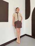 Bordo Bodycon Mini Etek Payetli