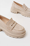 746-759 Bej Süet Günlük Yüksek Tabanlı Loafer Ayakkabı