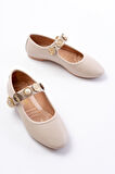 İNF-6363 Bej Baret Tokalı Günlük Kadın Ayakkabı