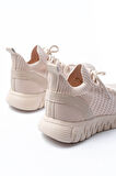 DM-501 Bej Bağcıklı Failon Taban Günlük Spor Ayakkabı