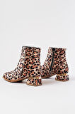 RM-500 Leopar Topuklu Fermuarlı Günlük Kadın Bot