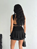 Ayrobin Şortlu Etek - Siyah