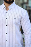 Erkek Pamuklu Çizgi Desenli Gömlek