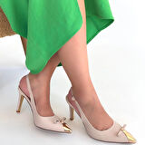 Joye Bej Cilt Topuklu Ayakkabı