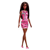 Siyahi Barbie Şık Pembe Barbie Elbiseli