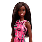 Siyahi Barbie Şık Pembe Barbie Elbiseli