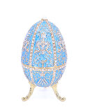Swaroski Taşlı Büyük Faberge Yumurta Takı Kutusu - Mavi