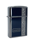 Metal Jet Alev Çakmak  Gravür Şeritli  Füme - Siyah