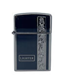 Metal Jet Alev Çakmak  Gravür Şeritli  Füme - Siyah