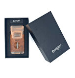 EuroJet Çift Torch Jet Alev Masa Tipi Puro Makaslı Puro Çakmağı - Kahverengi