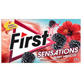 First Sensations Berry Hibiscus Böğürtlen ve Hibiskus Aromalı Şekersiz Tatlandırıcılı Sakız - 3'lü Paket