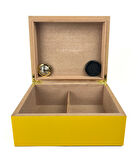 Puro Saklama Kutusu - Humidor Sarı/Kareli