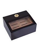 Yarım Cam Tavan Puro Humidor / Puro Saklama Kutusu - Siyah 0199
